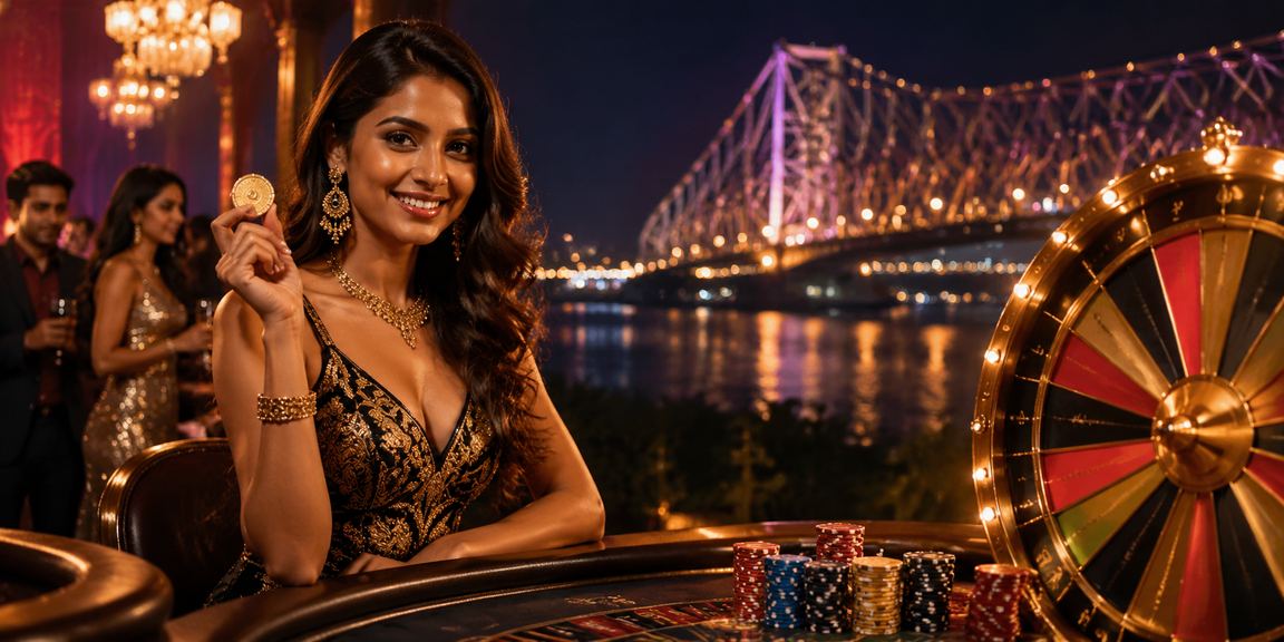 Kolkata Howrah Bridge Night Market Roulette Scene
